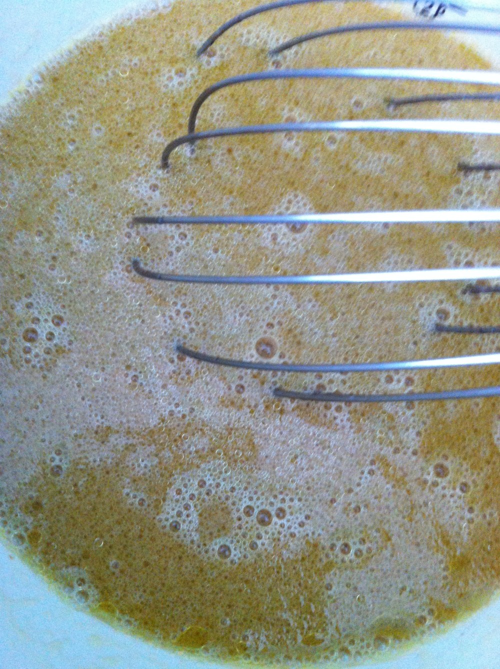 whisking the liquid ingredients
