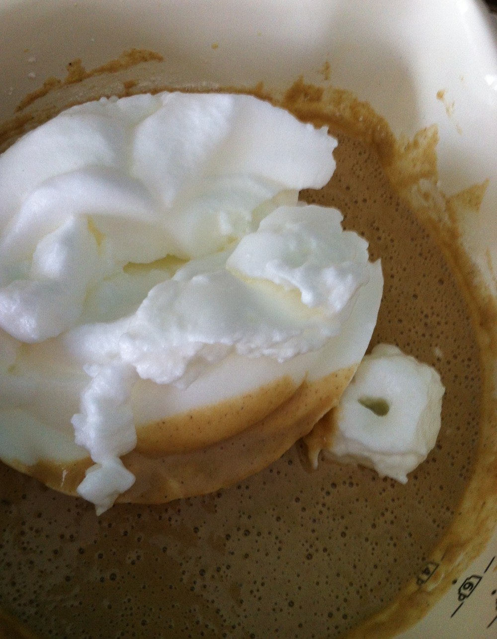 gently whisk the beaten egg whites into the batter