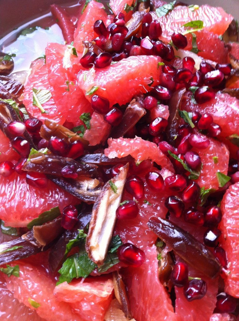 Grapefruit, Lemon, Pomegranate and Date Salad with Mint