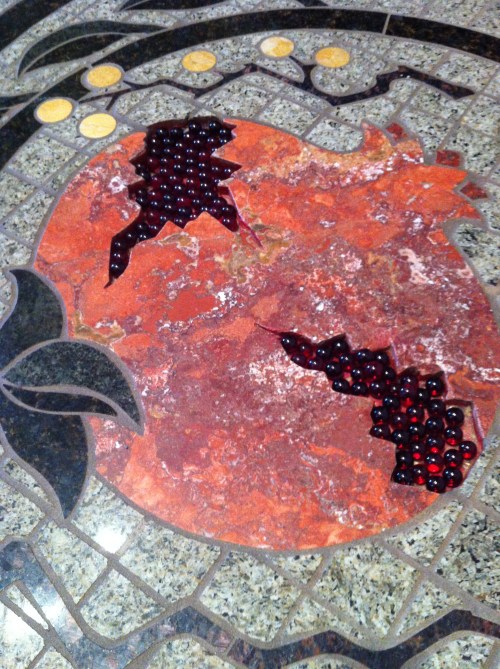Pomegranate detail in Stupa of Dharmakaya floor