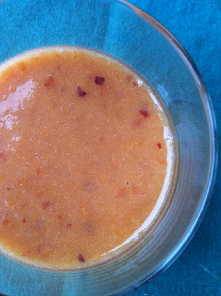 Peach, almond milk, cinnamon and elderberry syrup smoothie