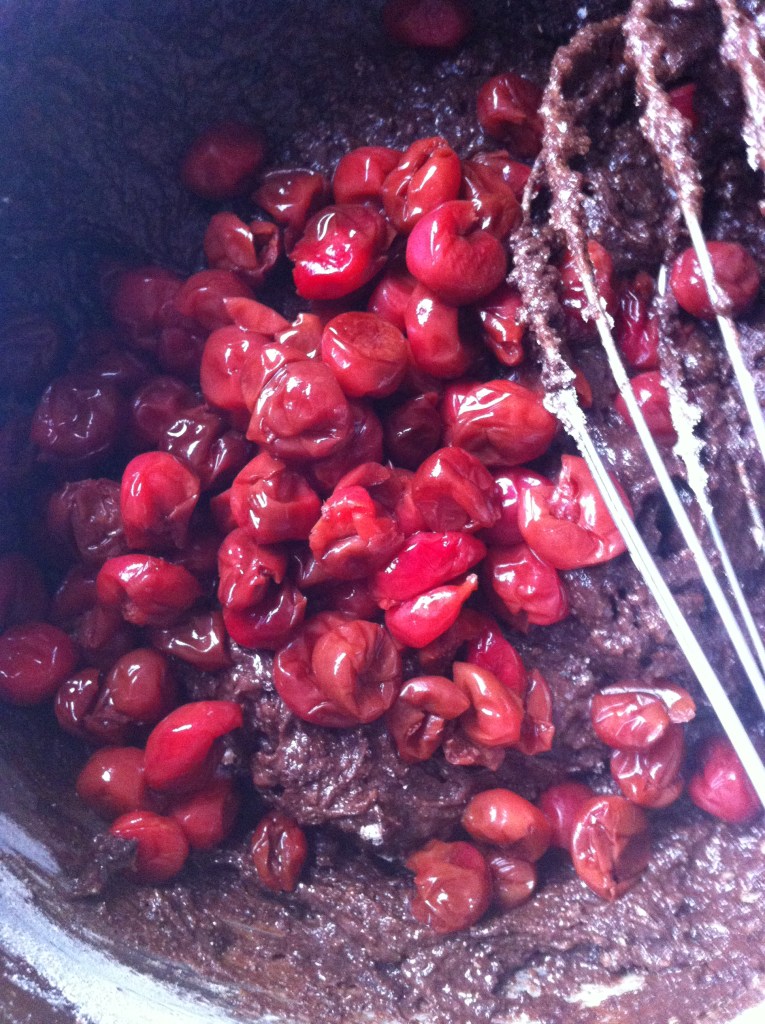 sour cherry chocolate batter
