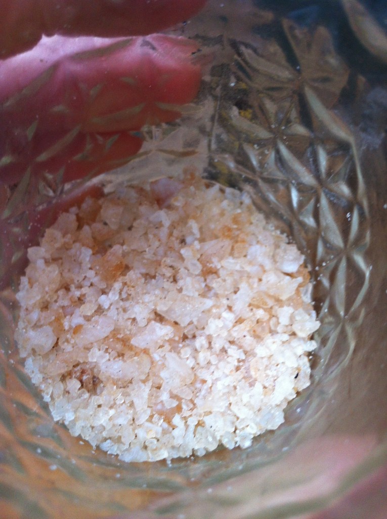 another treasure - my Ecuadorian sea salt from a 2000 trip to the Andean Highlands and the market in Salcedo