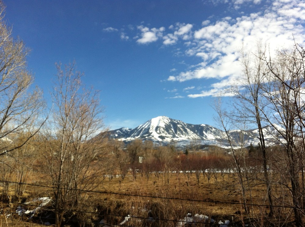 almost spring, Mt. Lamborn and an orchard off Black Bridge Road
