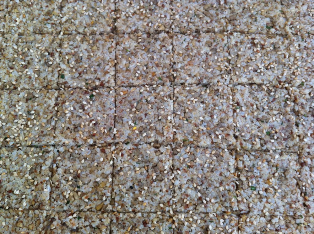 portioned crackers with a pizza cutter