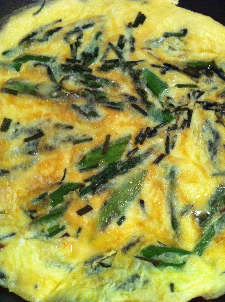 asparagus, chive and egg art