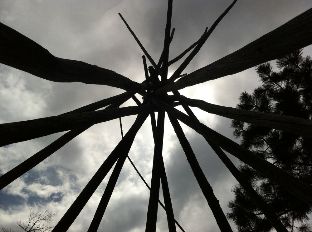 beneath the lodge poles of Loui's tipi