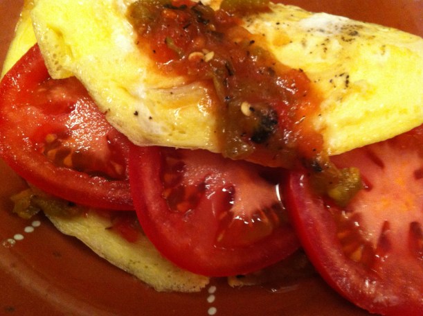 Spanish omelette with a killer salsa received as a gift