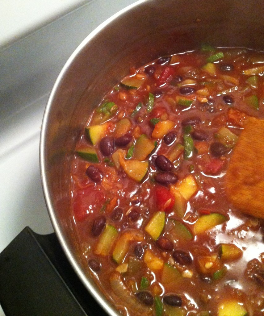 Black Bean, Zucchini Pineapple Chili