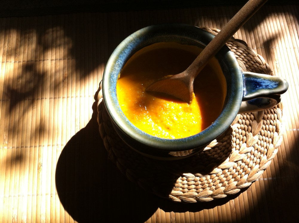 Cream of Roast Apple and Carrot Coconut Curry Soup