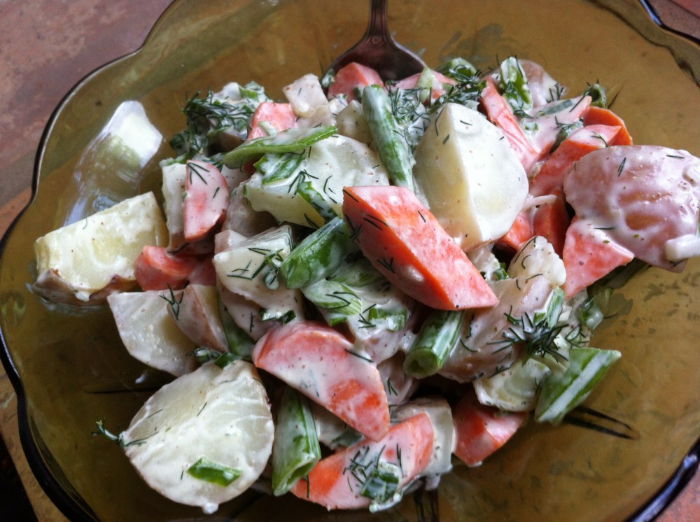 Sugar Snap Pea, Carrot Potato Salad with Fresh Dill
